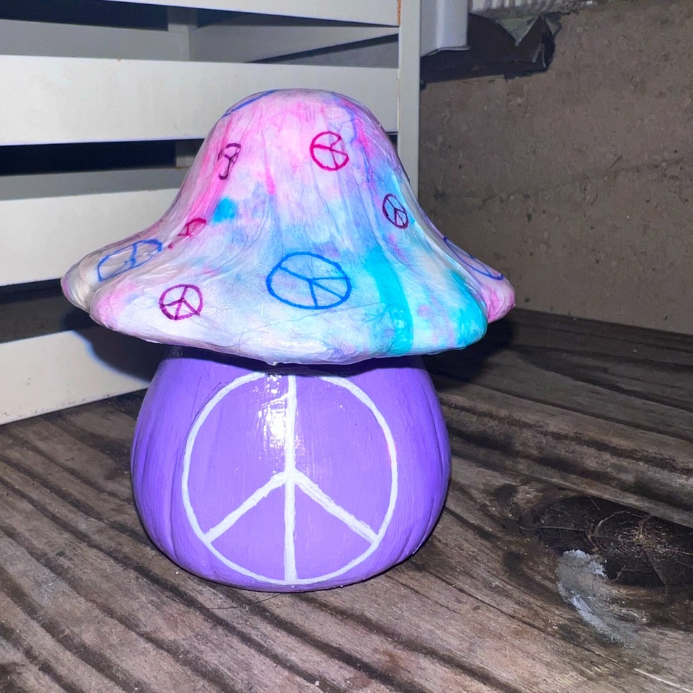 Mushroom Tie Dyed ☮️ Purple Ceramic ~ Pretty Madd Mushrooms